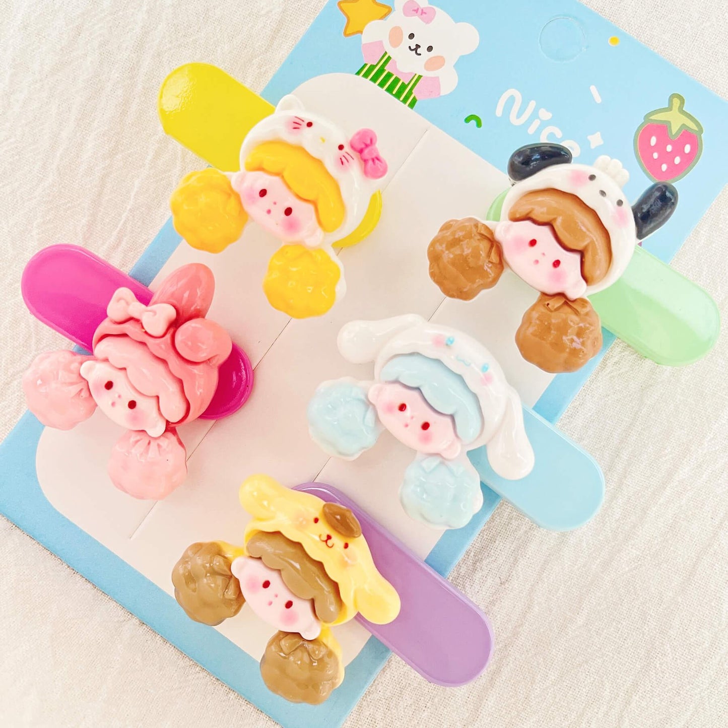[ROTATING] 1 PCS Cute Little Girl with Double Ponytails SPINNING Hair Clip - Belle Rose Nails