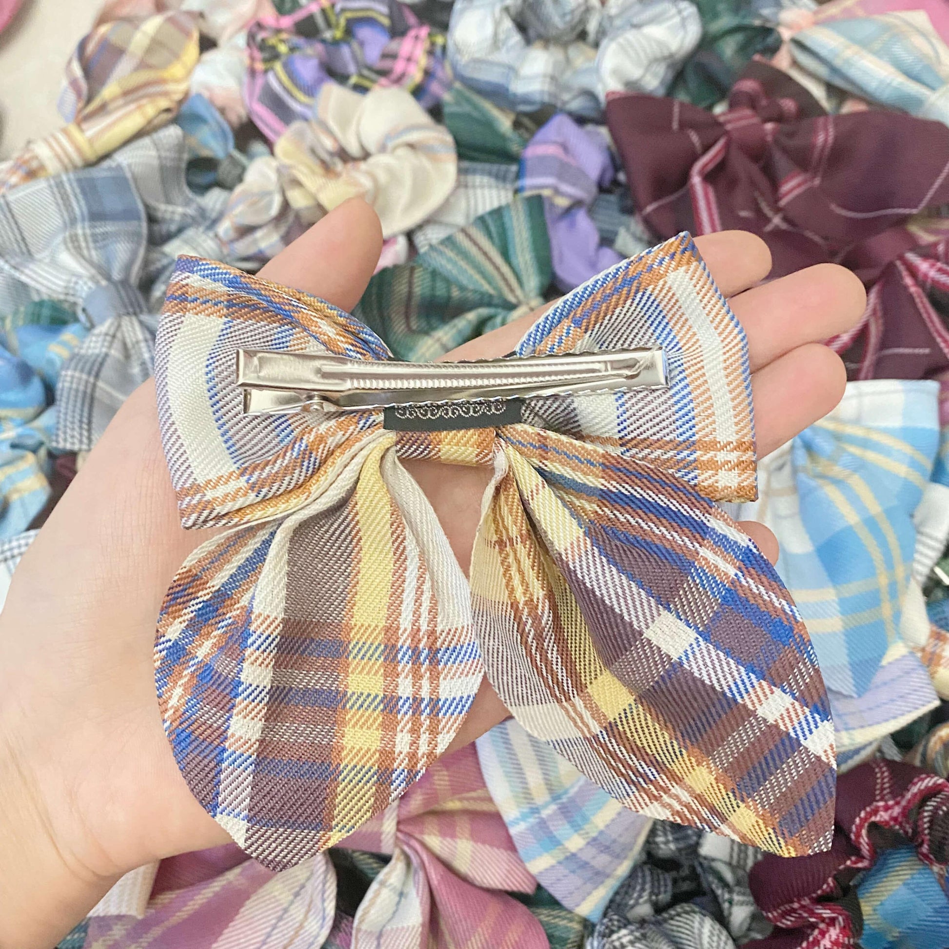 [SCOOPING TIME] 1 Big Scoop of JK Plaid Designs Scrunchies/Hair Bows/Hair Ties/Hair Clips Mix Pack-SURPRISE ELEMENTS NEWLY ADDED! - Belle Rose Nails