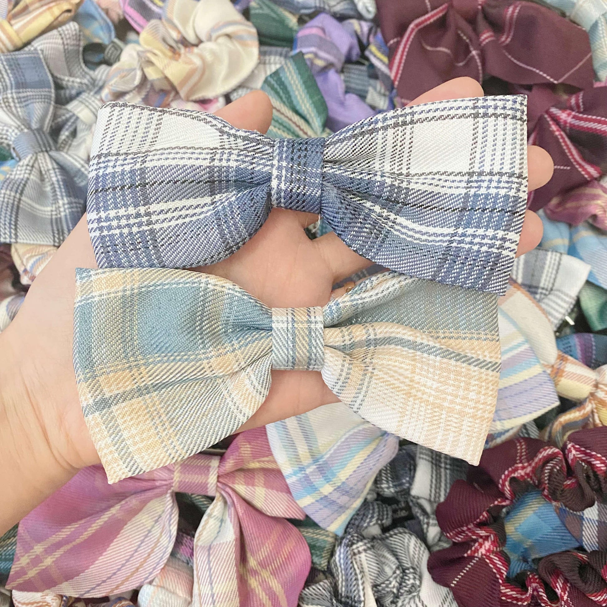 [SCOOPING TIME] 1 Big Scoop of JK Plaid Designs Scrunchies/Hair Bows/Hair Ties/Hair Clips Mix Pack-SURPRISE ELEMENTS NEWLY ADDED! - Belle Rose Nails