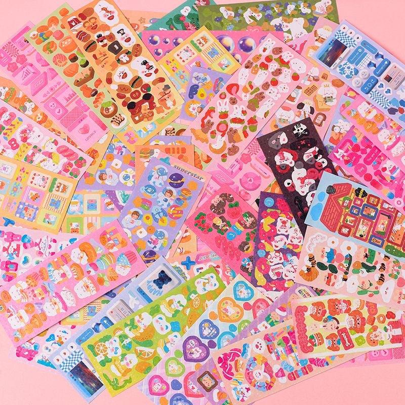[SCOOPING TIME] 20 Sheets of Holographic Glittering Cute Kawaii DIY Stickers (#Lot 2 More New Designs Added!) - Belle Rose Nails